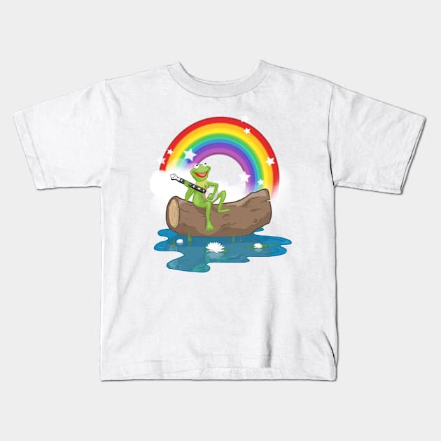 The Rainbow Connection Kids T-Shirt by GroovyGecko